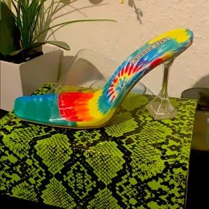 Tye dye Clear heels